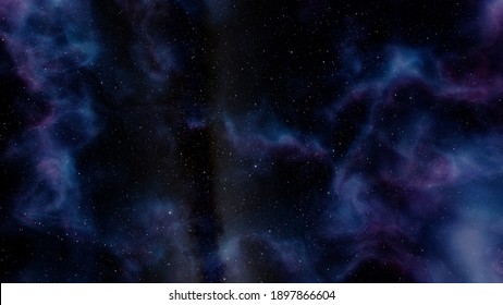 Science Fiction Illustrarion, Nebula Gas Cloud In Deep Outer Space, Colorful Space Background With Stars 3d Render
