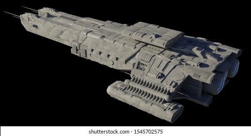 Science Fiction Illustration Spaceship Carrier Vessel Stock ...