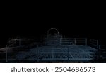 Science fiction upper corridor military base in dark scene 3d rendering science fiction wallpaper background