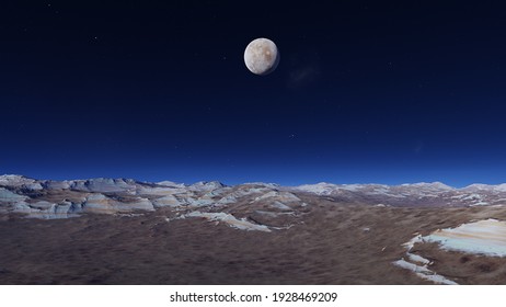 Science Fiction Wallpaper, Cosmic Landscape, Realistic Exoplanet, Abstract Cosmic Texture, Beautiful Alien Planet In Far Space, Detailed Planet Surface 3d Render