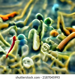 Scientific Image Of Bacteria Citrobacter, Gram-negative Bacteria, Illustration. Found In Human Intestine, Can Cause Urinary Infections, Infant Meningitis And Sepsis