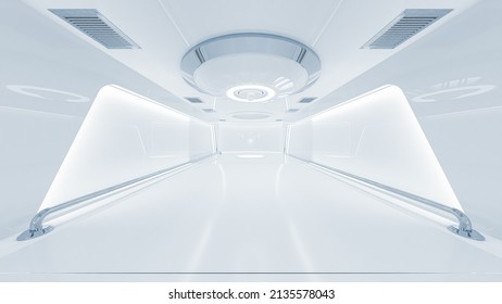 Scientific Laboratory Or Empty White Room. Technology Background And Science Concept. 3D Render.