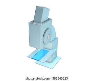 Scientific microscope isolated on white background.  3d illustration