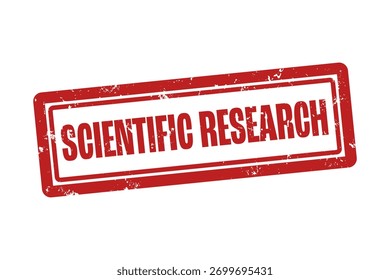 Scientific Research . A red stamp isolated on white background.