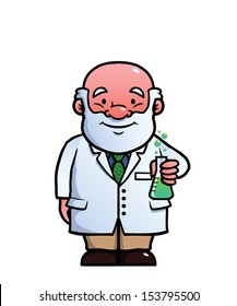 Scientist Holding Flash Green Liquid Stock Illustration 153795500 ...