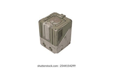 sci-fi box isolated on white