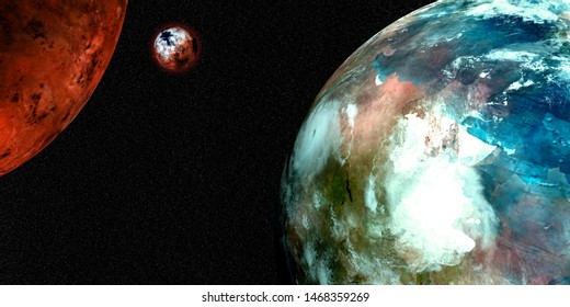 Sci-Fi Space Background 3D image. Extremely detailed and realistic high resolution. Shot from Space. Elements of this image are furnished by NASA