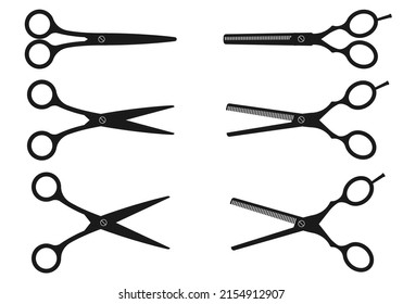 Scissior icon set. Hairdresser or barber scissors. Hair cut or tailor instrument.  - Powered by Shutterstock