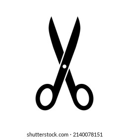 Scissor icon. Silhouette black scissors isolated on white background. Symbol barber. Simple open scissor for design of hairdresser, etc. Scissors cut line paper. Outline sign. Illustration - Powered by Shutterstock