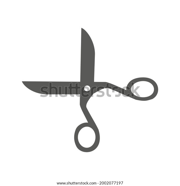 Scissors black color. icon logo sign symbol.\
Simple flat design\
illustration