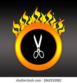 Scissors button icon isolated, 3d illustration