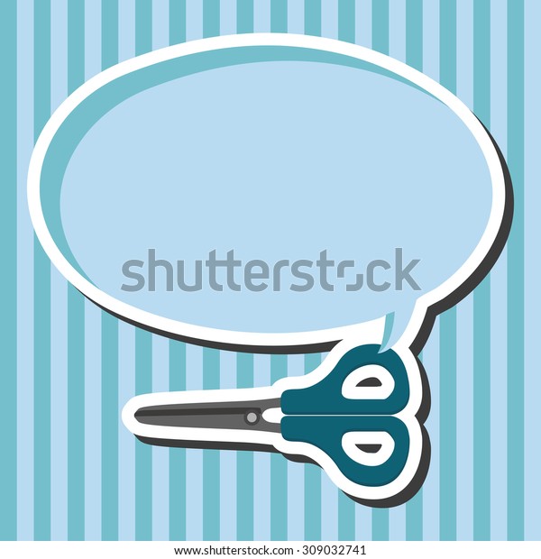 scissors, cartoon speech
icon