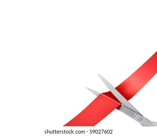 Scissors cut ribbon, large corner version