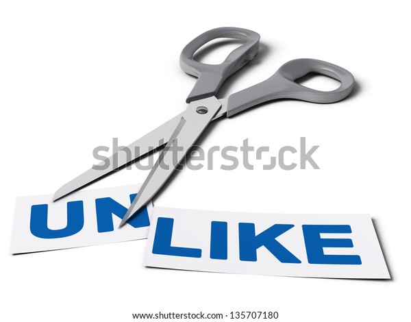 Scissors Cut Word Unlike Two Parts Stock Illustration 135707180