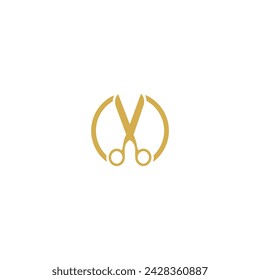 Scissors icon illustration. Barber haircut salon logo design - Powered by Shutterstock