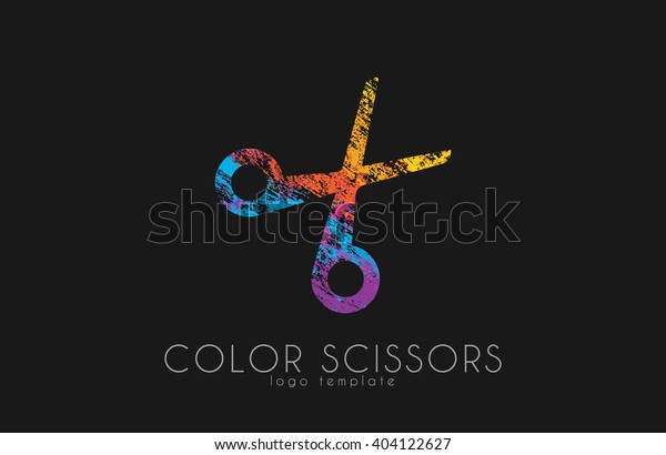 Scissors\
logo. Color scissors logo design. Creative\
logo
