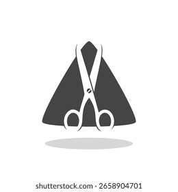 Scissors logo icon with shadow