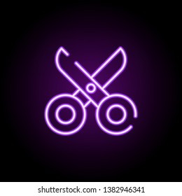 scissors neon icon. Elements of construction set. Simple icon for websites, web design, mobile app, info graphics