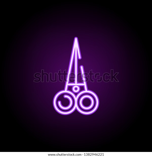 scissors neon icon.\
Elements of construction set. Simple icon for websites, web design,\
mobile app, info\
graphics