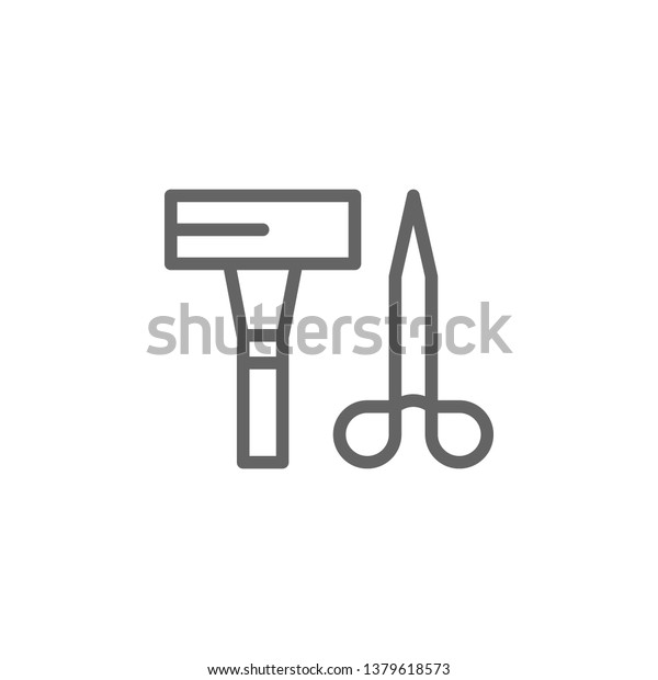 scissors outline icon. Elements of Beauty and\
Cosmetics illustration icon. Signs and symbols can be used for web,\
logo, mobile app, UI,\
UX