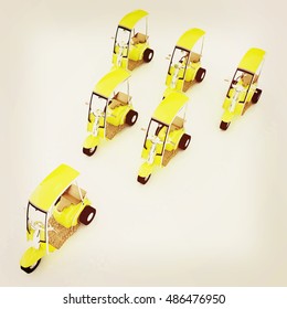 scooters. 3D illustration. Vintage style.