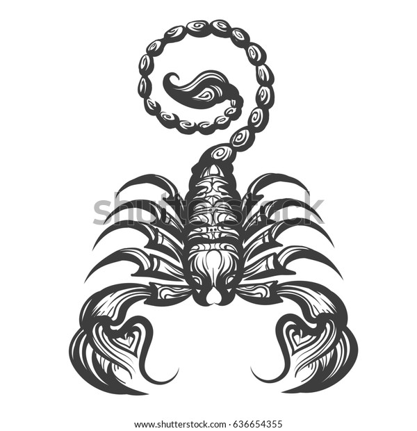 Scorpion Drawn Engraving Style Stock Illustration 636654355 | Shutterstock