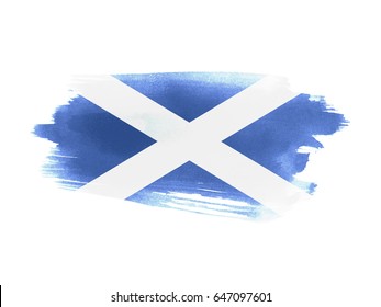 Scotland Flag Grunge Painted Background