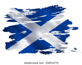 Scotland Flag Paint Splash Illustration