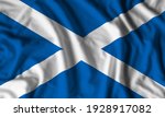 Scotland flag realistic waving for design on independence day or other state holiday; 3D illustration