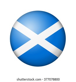 The Scotland Flag. Round Matte Icon. Isolated On White Background.