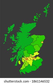 Scotland Population Heat Map As Color Density Illustration