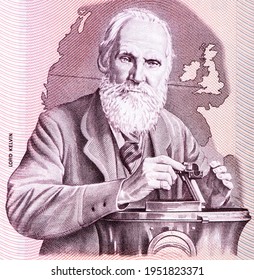 Scottish engineer Lord Kelvin. Portrait from Scotland 20 Pounds 1982-1990 Banknotes.