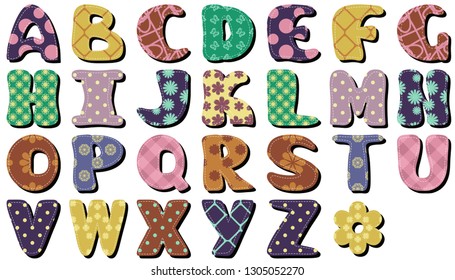 Different Texture Scrapbook Alphabet On White Stock Vector (Royalty ...