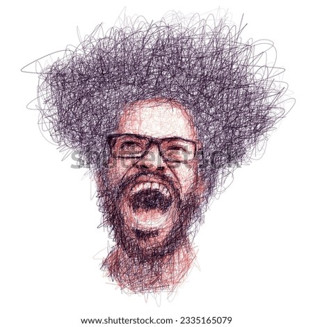 Scream - Scribble art man portrait illustration