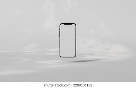 Screen Mock up with shadow color wall background,copy space. 3D rendering.