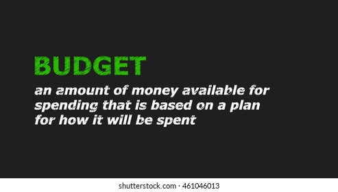 Scribble text with dictionary description - BUDGET
