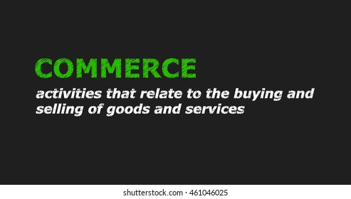 Scribble text with dictionary description - COMMERCE

