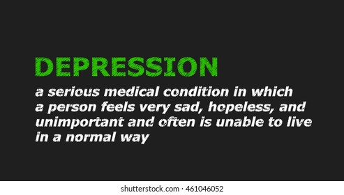 Scribble text with dictionary description - DEPRESSION
