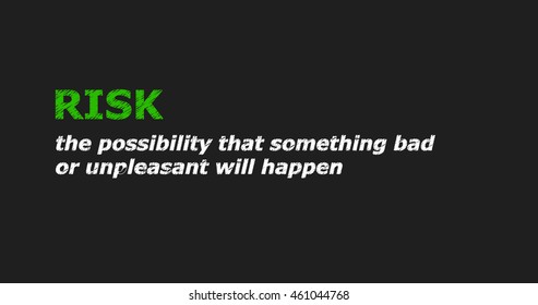 Scribble text with dictionary description - RISK
