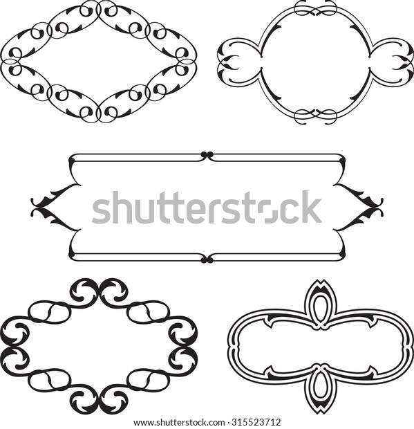 Scroll baroque frame set is\
on white