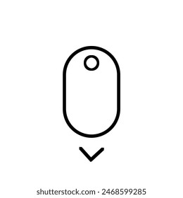Scroll down icon. Png scrolling mouse symbol for web design isolated on transparent background. Trend line design