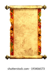 Scroll of old parchment. Object isolated on white background