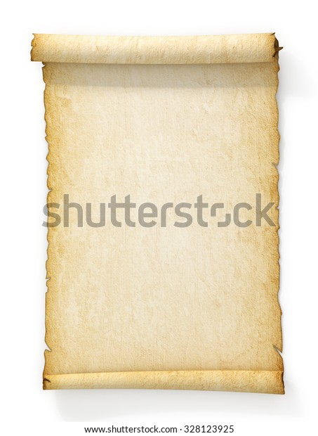 Rul Af Gammelt Gulnet Papir Pa Stock Illustration 328123925