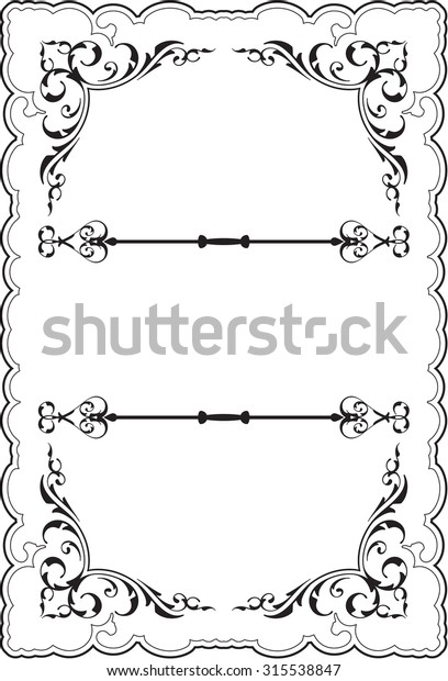 Scrolling ornate perfect\
frame on white