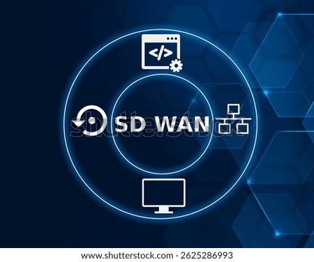 sd wan tech concept.Software-Defined Wide Area Network; a technology that manages and optimizes network traffic between locations.