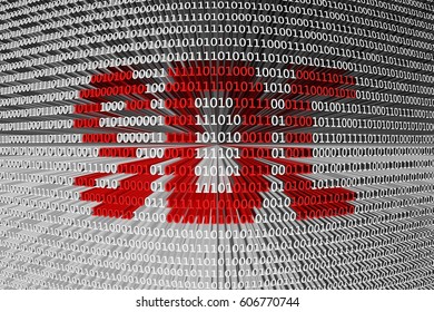 SDC in the form of binary code, 3D illustration
