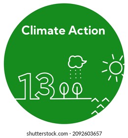 SDGs 13.Climate Action Round Icon