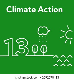 SDGs 13.Climate Action Square Icon