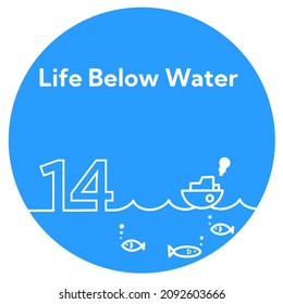 SDGs 14.Life Below Water Round Icon