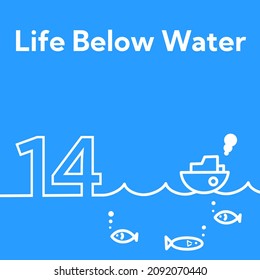 SDGs 14.Life Below Water Square Icon